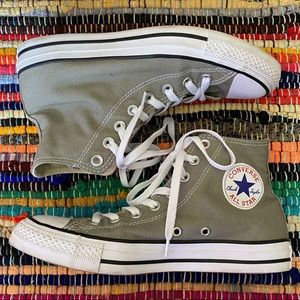 Olive high top converse